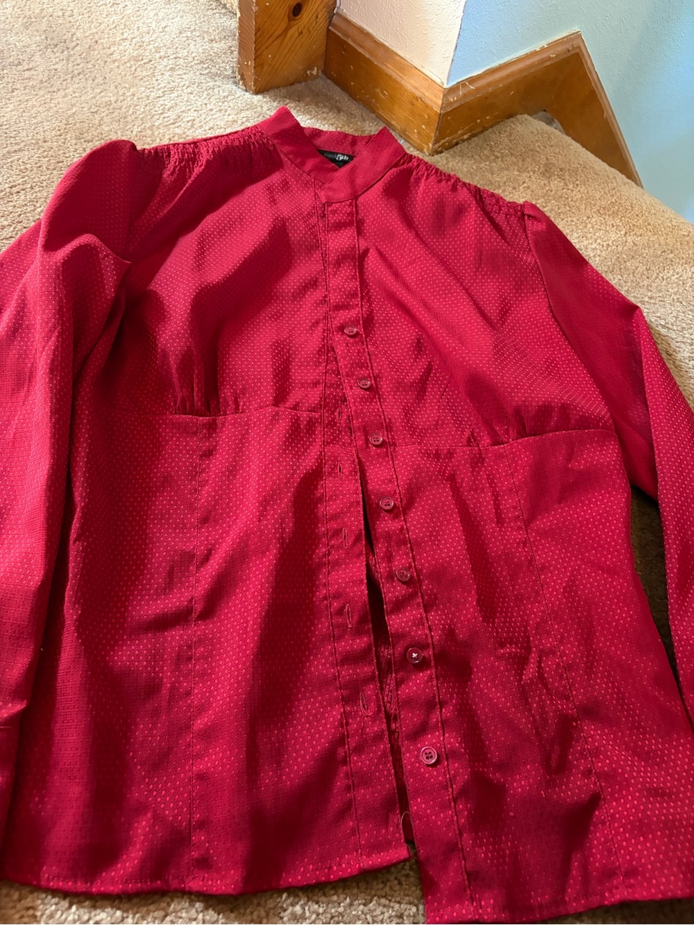 Gorgeous Red Button-Up Shirt/blouse